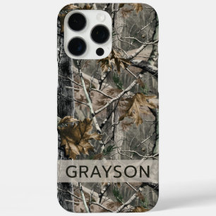 Forest Branches Camouflage Personalised iPhone 16 Pro Max Case
