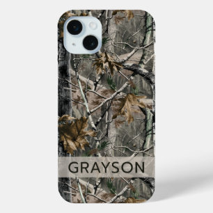 Forest Branches Camouflage Personalised iPhone 15 Mini Case