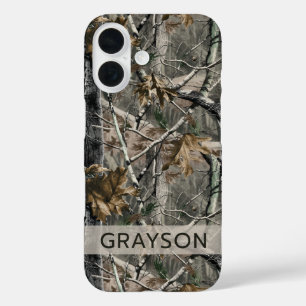 Forest Branches Camouflage Personalized iPhone 16 Case