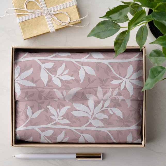 Forest Breeze Modern Botanical Silhouette Pink Tissue Paper (Gift)