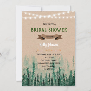 Forest bridal shower party theme invitation