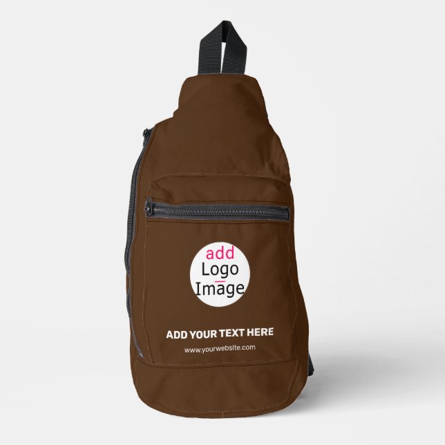 Forest Brown Business Chic Custom Sling Bag (Front)