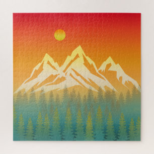 Forest Calm Mountain Scenery Jigsaw Puzzle