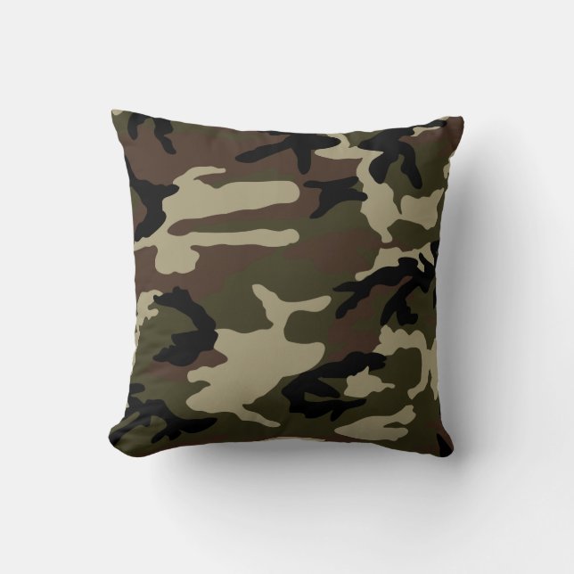 forest camo print camouflage pattern army military cushion (Front)