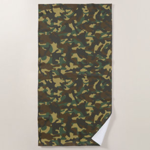 Forest Camouflage Beach Towel