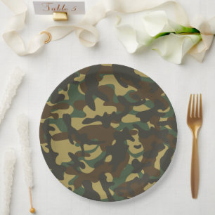 Forest Camouflage Paper Plate
