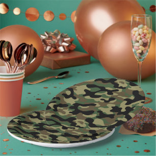 Forest Camouflage Paper Plate