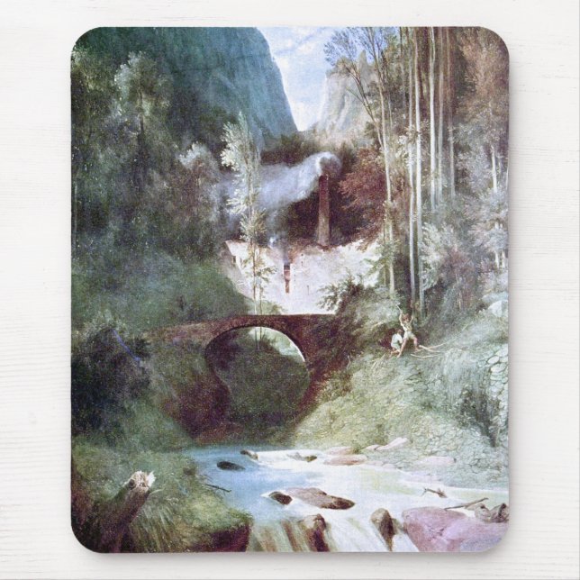 Forest Canyon (by Carl Blechen) Mouse Pad (Front)