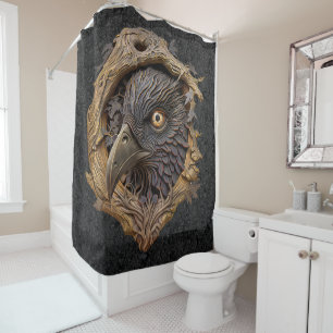 Forest Carving Shower Curtain