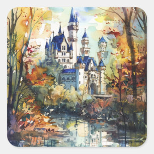 Forest Castle Square Sticker