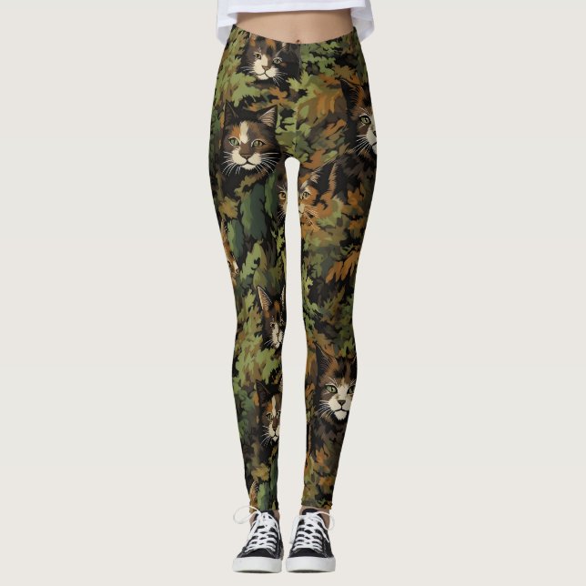 Forest Cat Pattern Leggings (Front)