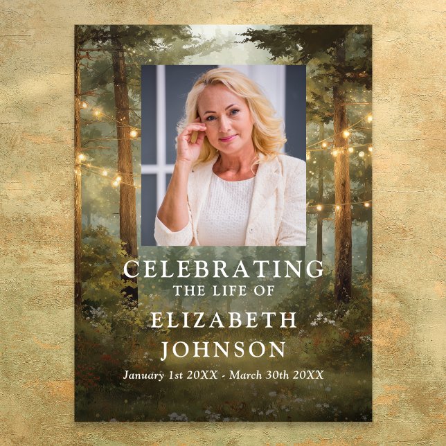 Forest Celebration of Life Funeral Welcome Sign (Forest Celebration of Life Funeral Welcome Sign)