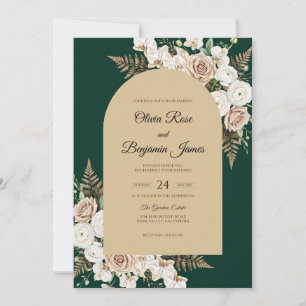 Forest Champagne Fern Wedding Invitation
