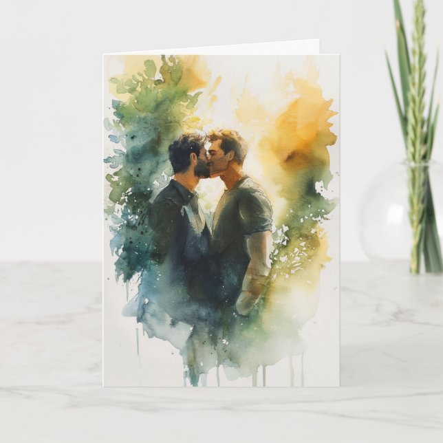 Forest Clearing Watercolor Embrace Card (Front)