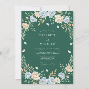 Forest Cornflower Petal Wedding Invitation