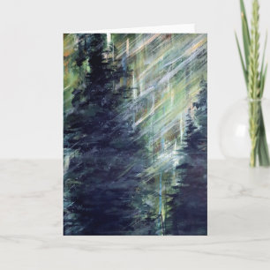 Forest Countenance Woods Green Tree Abstract Card