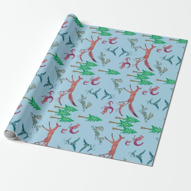 Forest Creatures  Wrapping Paper (Unrolled)
