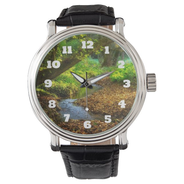 Forest Creek Beautiful Nature Landscape Photo Watch (Front)