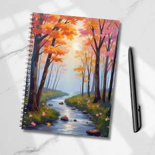 Forest Creek Fall Foliage Watercolor Landscape Notebook