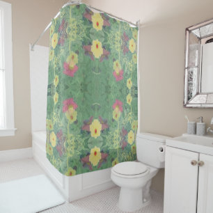 Forest Daisy Floor w/Name Shower Curtain