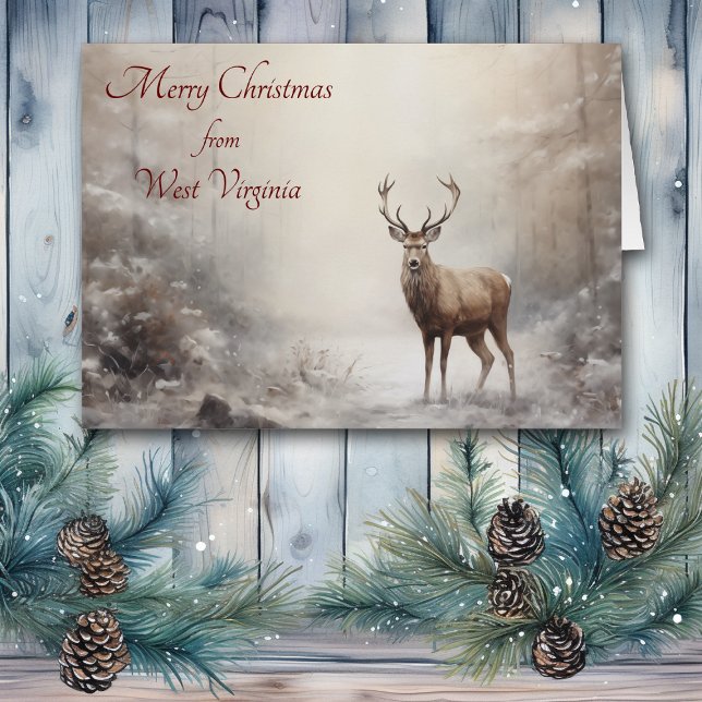 Forest Deer Christmas in West Virginia Card (Creator Uploaded)