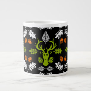 Forest Deer Nature Print Large Coffee Mug