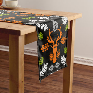 Forest Deer Nature Print Short Table Runner