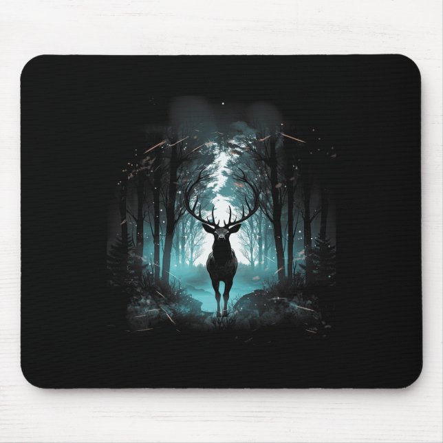 Forest Deer Wildlife Animal Illustration 2  Mouse Pad (Front)