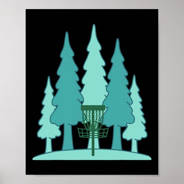 Forest Disc Golf Sket Disc Golfer Flying Disc  Poster (Front)