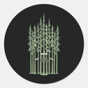 Forest Disc Golf Sket Flying Disc Frisbee Golf Cou Classic Round Sticker