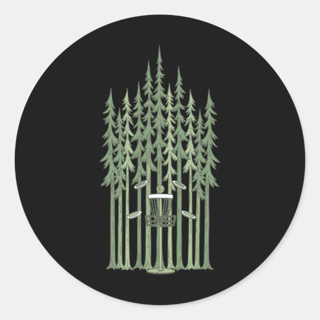 Forest Disc Golf Sket Flying Disc Frisbee Golf Cou Classic Round Sticker (Front)