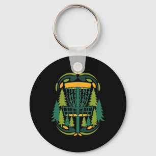 Forest Disc Golf Sket Flying Disc Scene Key Ring