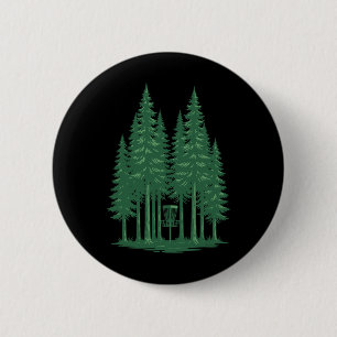 Forest Disc Golf Sket Frisbee Golf Scene For Disc  6 Cm Round Badge
