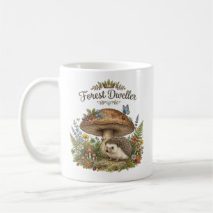Forest Dweller Cute Hedgehog Mushroom Cottagecore Coffee Mug