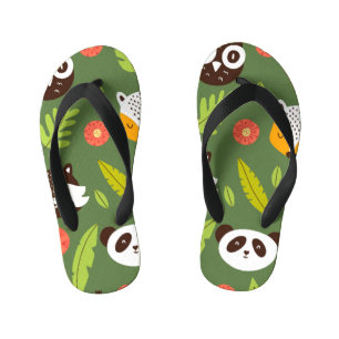 Forest dwellers: Scandinavian children's pattern. Kid's Jandals