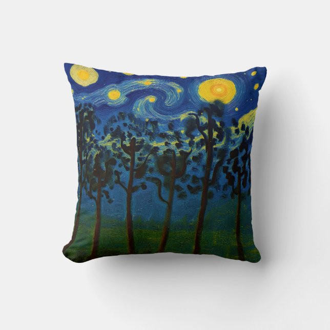 Forest Echoes of Infinity – A Forest Landscape Cushion (Front)