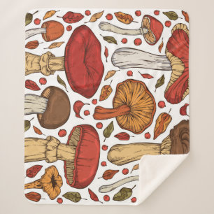 Forest Edibles: Vintage Wild Collection. Sherpa Blanket