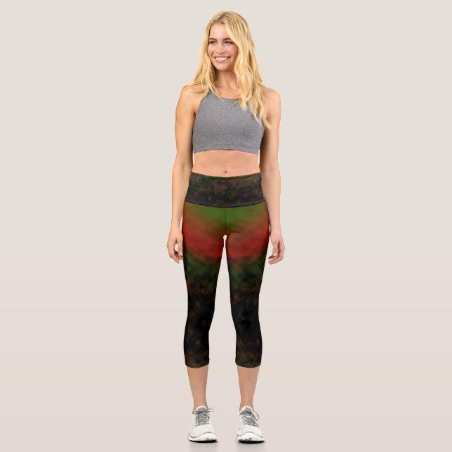 Forest Ember Glow Capri Leggings (Front)