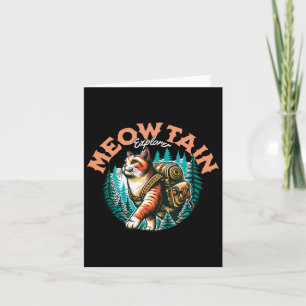 Forest Explorer Backpacker Hiking Cat Wilderness A Card