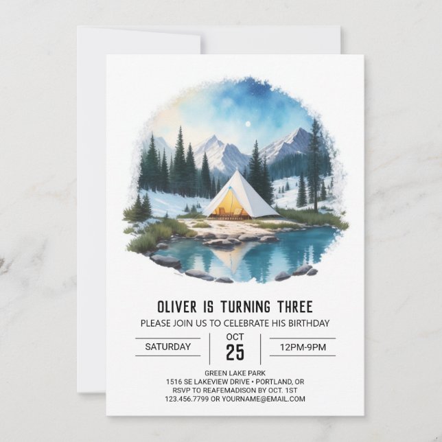 Forest Explorer Kids' Birthday Invitation (Front)