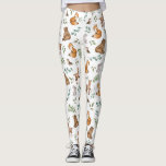 Forest Fable Woodland Animals Greenery Pattern Leggings<br><div class="desc">This adorable design belongs to our FOREST FABLE collection. It features our original watercolor illustration depicting whimsical woodland animals and elegant watercolor greenery leaves.</div>