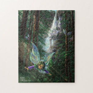 Forest Faires and Waterfall Castle Jigsaw Puzzle