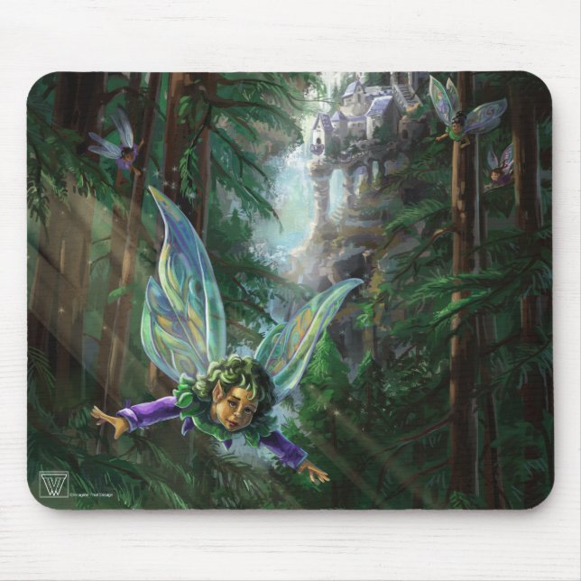 Forest Fairies and Waterfall Castle Mouse Pad (Front)
