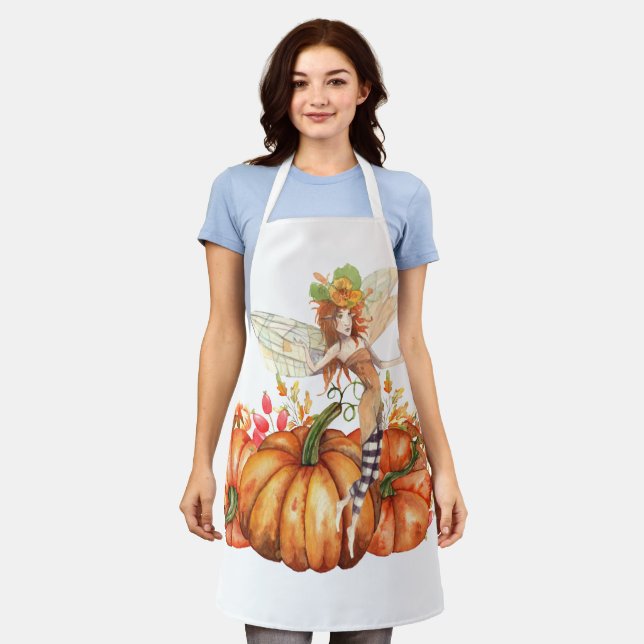 Forest Fairy & Autumn Pumpkin Bouquet Apron (Worn)