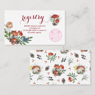 Forest Fairy Baby Shower Registry   QR Code Scan Enclosure Card