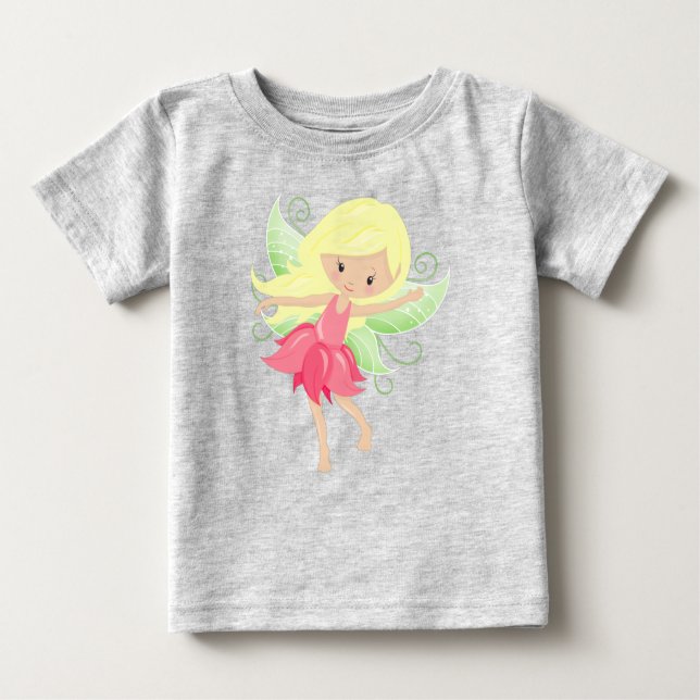 Forest Fairy, Cute Fairy, Magic Fairy, Blonde Hair Baby T-Shirt (Front)