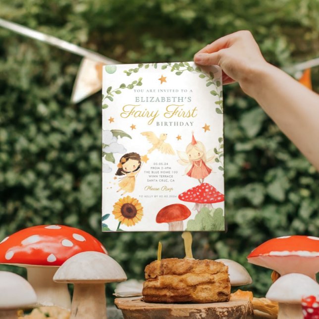 forest Fairy First Birthday Mushroom Woodland Invitation (Creator Uploaded)