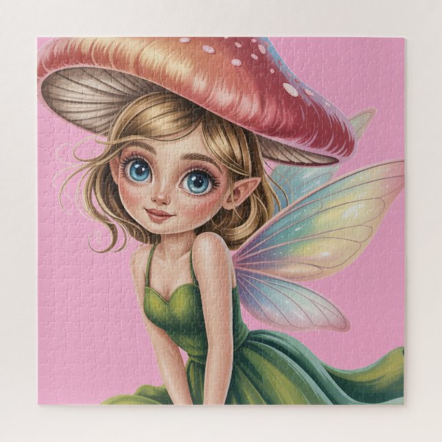 Forest Fairy with Mushroom Hat Illustration Jigsaw Puzzle (Vertical)