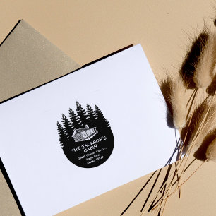 Forest Family Cabin Return Address Rubber Stamp