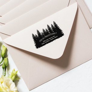 Forest Family Return Address   Rubber Stamp